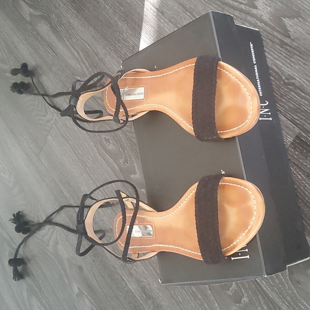 Inc International Concepts Tie Up Sandals Black 7.5
